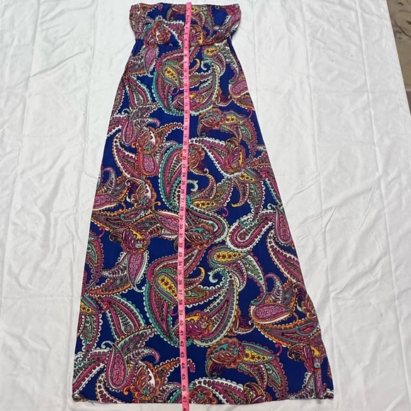 Banana Republic Strapless Ladies Modest Paisley Maxi Dress Size 4 EUC - Picture 8 of 14